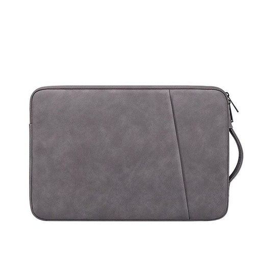 Sleek And Stylish Slant Zipper Designed Laptop Sleeve- Khaki - Obeezi.com