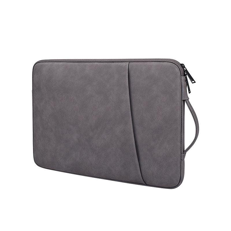 Sleek And Stylish Slant Zipper Designed Laptop Sleeve- Khaki - Obeezi.com