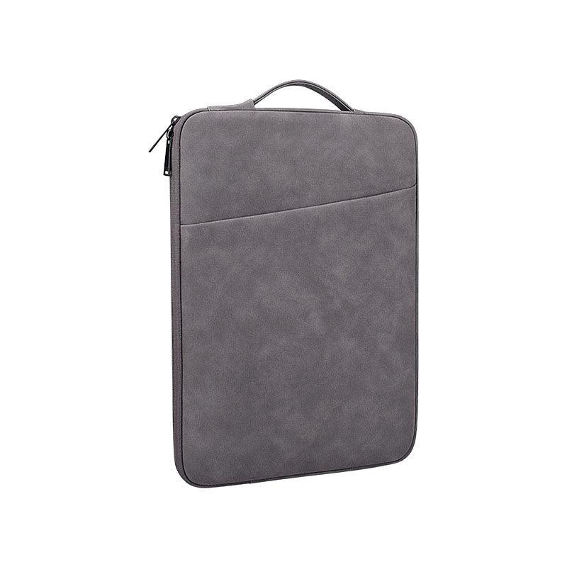 Sleek And Stylish Slant Zipper Designed Laptop Sleeve- Khaki - Obeezi.com