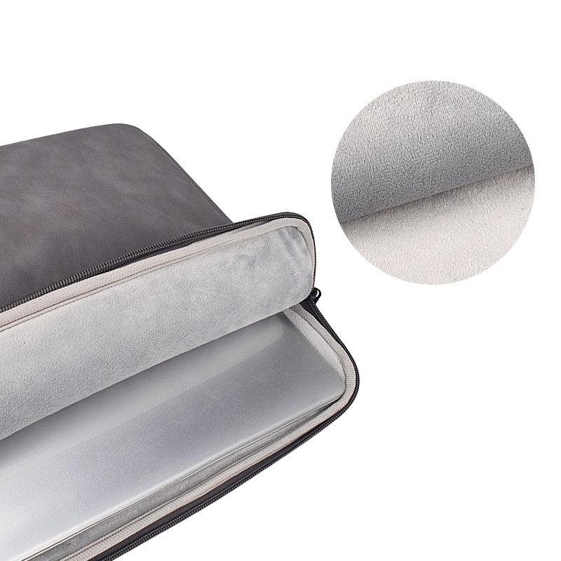 Sleek And Stylish Slant Zipper Designed Laptop Sleeve- Khaki - Obeezi.com