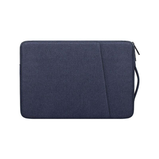 Sleek And Stylish Slant Zipper Designed Laptop Sleeve-NavyBlue - Obeezi.com