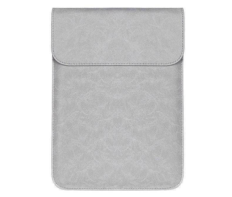 Sleek Men's Slim Leather Laptop Sleeve- Ash - Obeezi.com