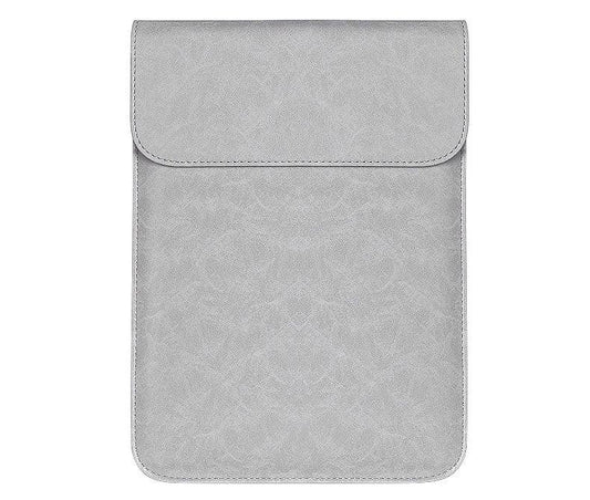 Sleek Men's Slim Leather Laptop Sleeve- Ash - Obeezi.com