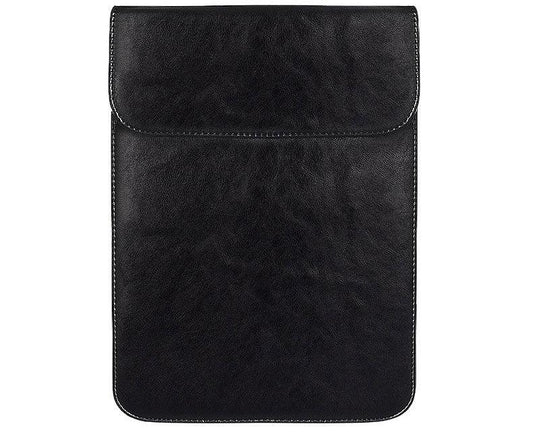 Sleek Men's Slim Leather Laptop Sleeve- Black - Obeezi.com