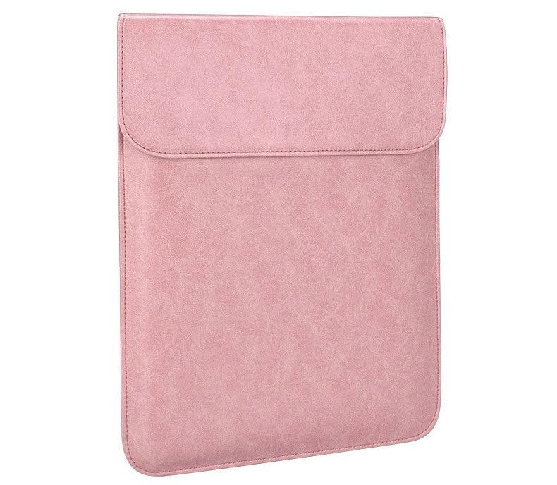 Sleek Men's Slim Leather Laptop Sleeve- Pink - Obeezi.com