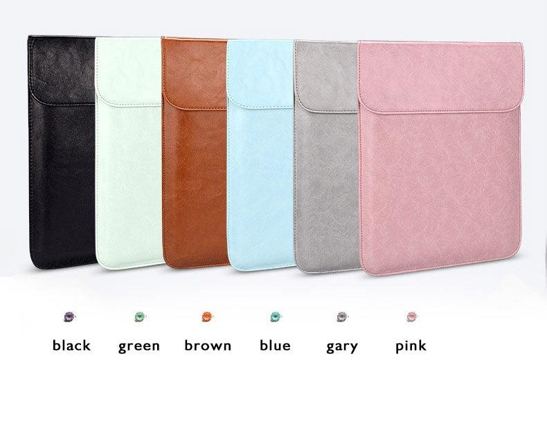 Sleek Men's Slim Leather Laptop Sleeve- Pink - Obeezi.com