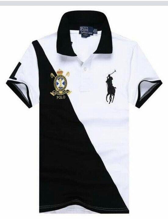 SLIM-FIT BIG PONY POLO SHIRT-White/Black - Obeezi