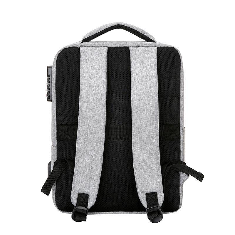 Smart Anti-Theft Lock Backpack With USB Charging Ports Bag- Ash - Obeezi.com