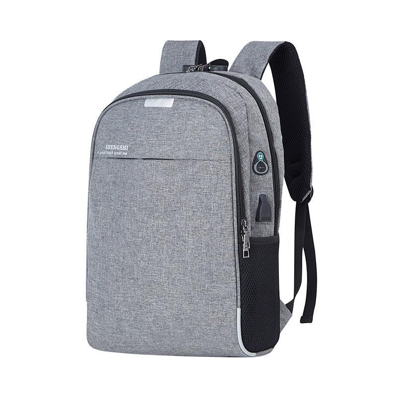 Smart Business Anti-Theft Lock Bag With USB Charging Port- Ash - Obeezi.com