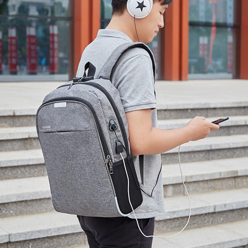 Smart Business Anti-Theft Lock Bag With USB Charging Port- Ash - Obeezi.com