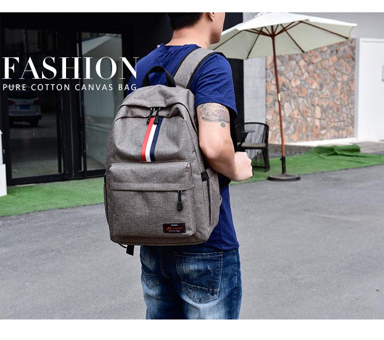 Smart Link Outdoor 3 Coloured Strap Backpack with USB Port Bags-Grey - Obeezi.com