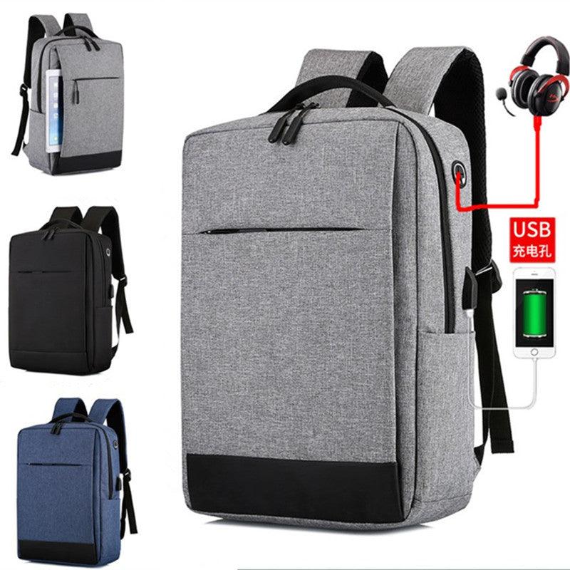 Smart Oxford Backpack With USB Charging Ports Bag- Ash - Obeezi.com