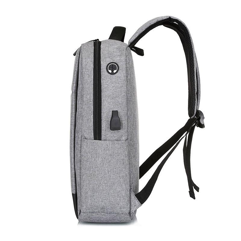 Smart Oxford Backpack With USB Charging Ports Bag- Ash - Obeezi.com
