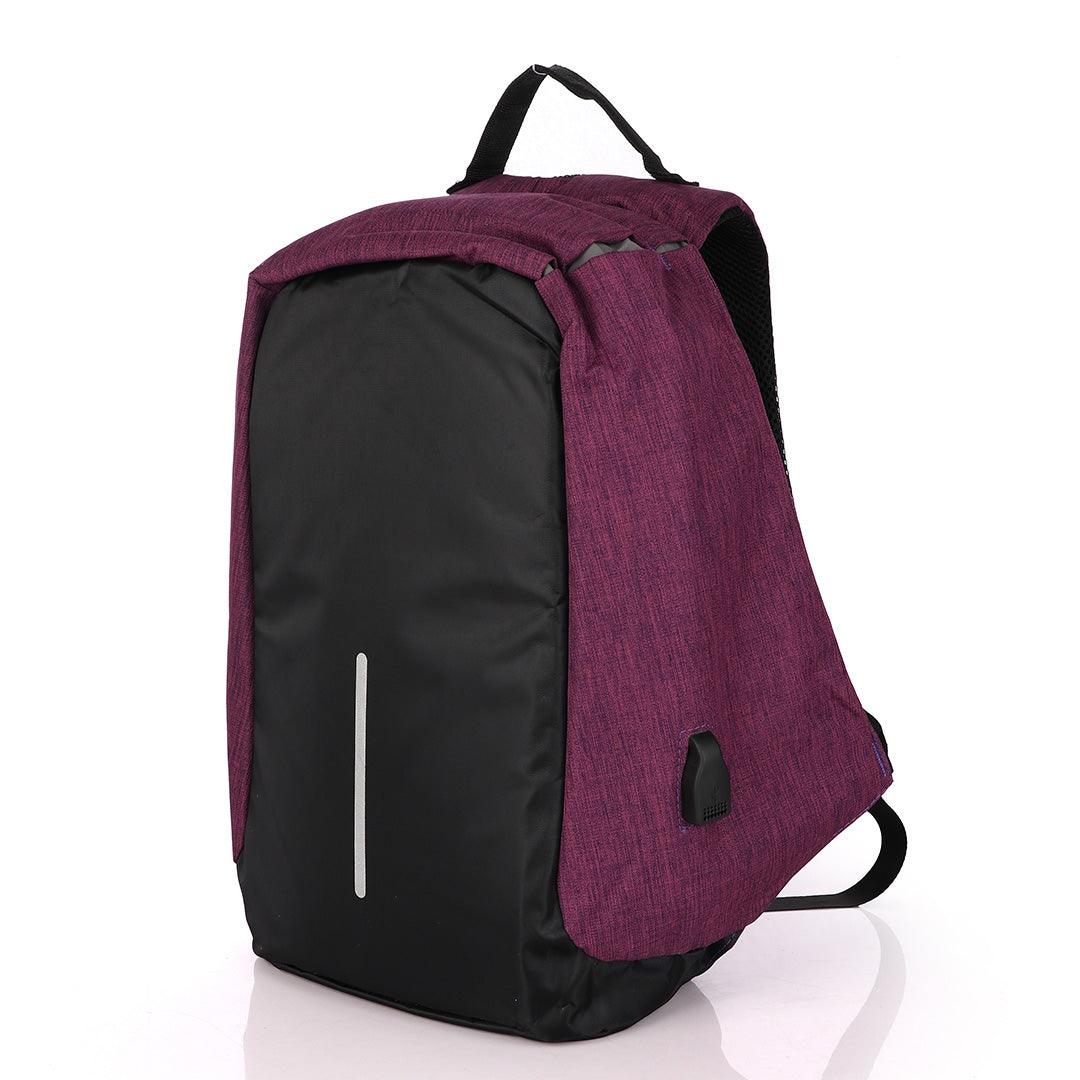 Smart portable Travel Backpack with USB port - Purple - Obeezi.com