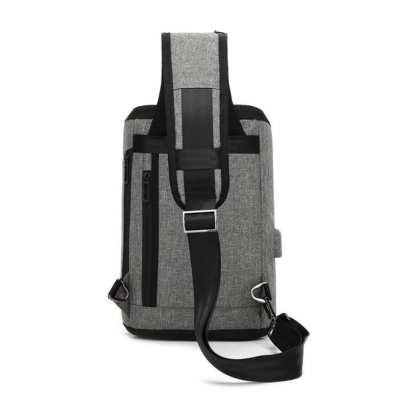 Smart WaterProof Sports Shoulder Bag With USB Port-Black - Obeezi.com