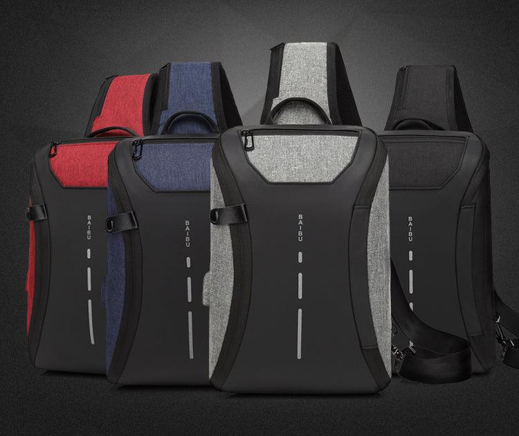 Smart WaterProof Sports Shoulder Bag With USB Port-Grey - Obeezi.com