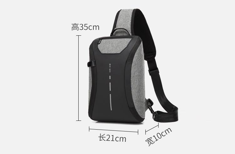 Smart WaterProof Sports Shoulder Bag With USB Port-Grey - Obeezi.com