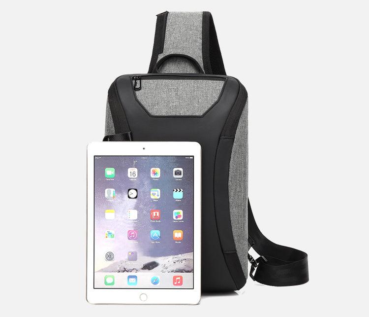 Smart WaterProof Sports Shoulder Bag With USB Port-Grey - Obeezi.com