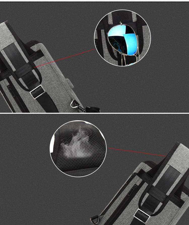 Smart WaterProof Sports Shoulder Bag With USB Port-Grey - Obeezi.com