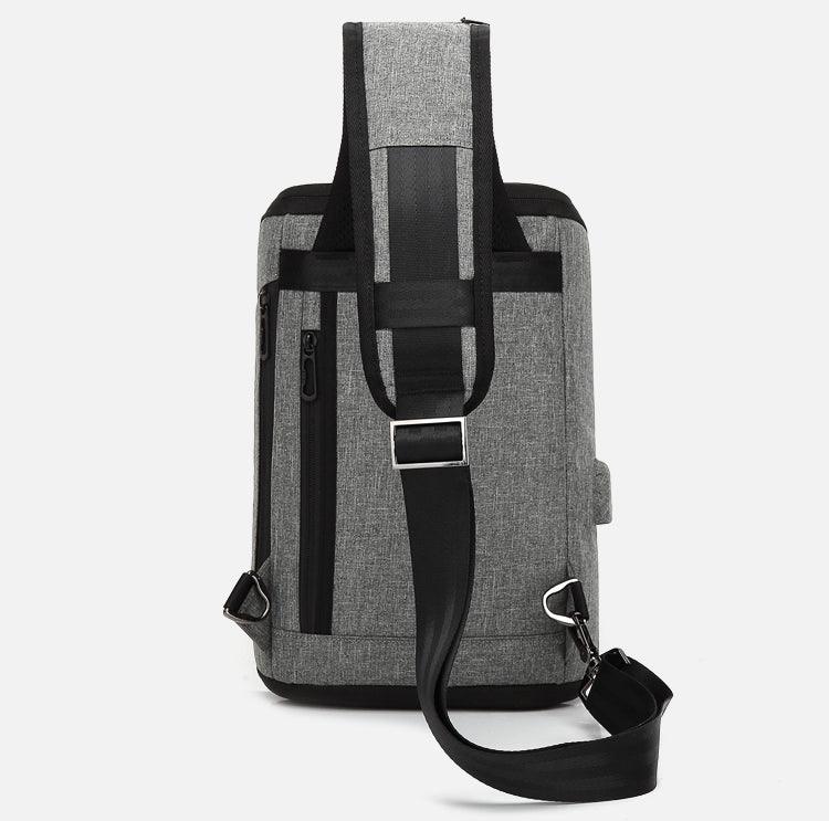 Smart WaterProof Sports Shoulder Bag With USB Port-Grey - Obeezi.com