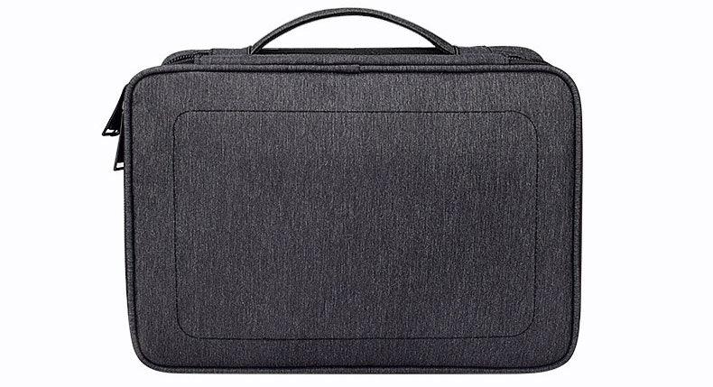 Soft Fabric Water Resistant Sleeve Double Zip Ipad Pouch Case- Black - Obeezi.com