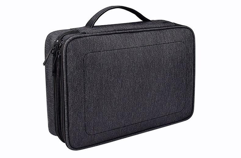 Soft Fabric Water Resistant Sleeve Double Zip Ipad Pouch Case- Black - Obeezi.com