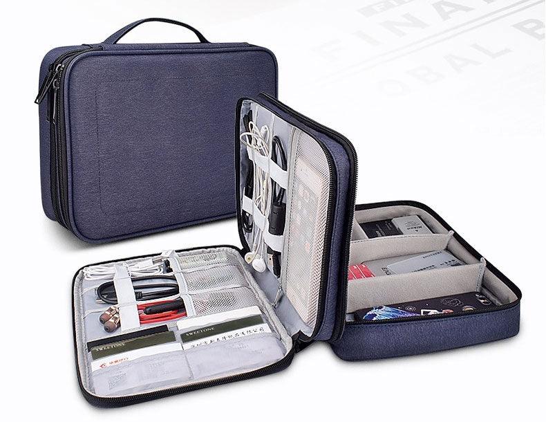 Soft Fabric Water Resistant Sleeve Double Zip Ipad Pouch Case- Black - Obeezi.com