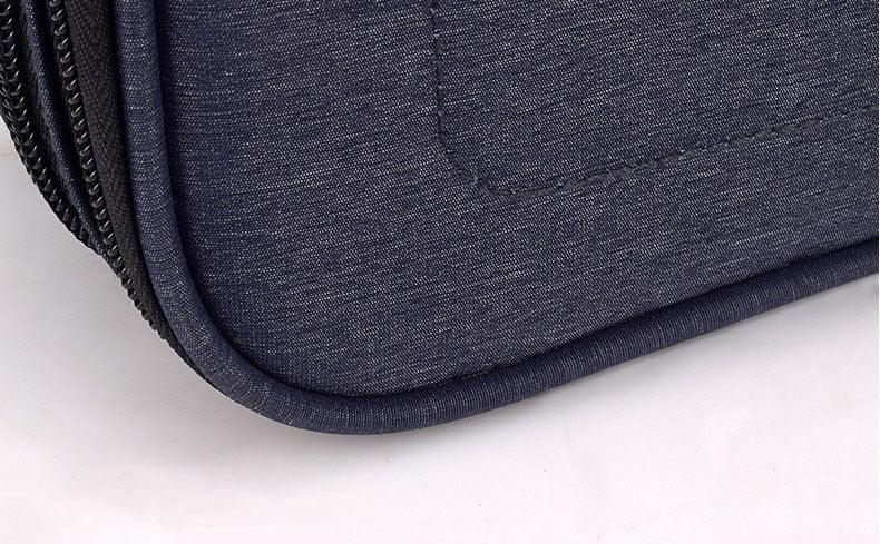 Soft Fabric Water Resistant Sleeve Double Zip Ipad Pouch Case- NavyBlue - Obeezi.com