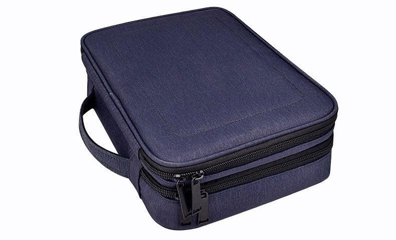 Soft Fabric Water Resistant Sleeve Double Zip Ipad Pouch Case- NavyBlue - Obeezi.com