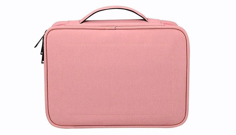 Soft Fabric Water Resistant Sleeve Double Zip Ipad Pouch Case- Pink - Obeezi.com
