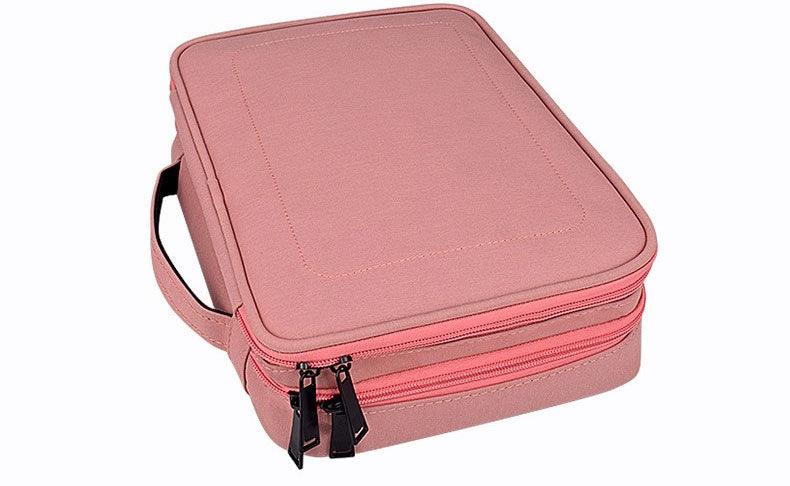 Soft Fabric Water Resistant Sleeve Double Zip Ipad Pouch Case- Pink - Obeezi.com