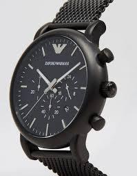 Sport Chronograph AR1968 Black Stainless Steel Quartz Men's Watch - Obeezi.com