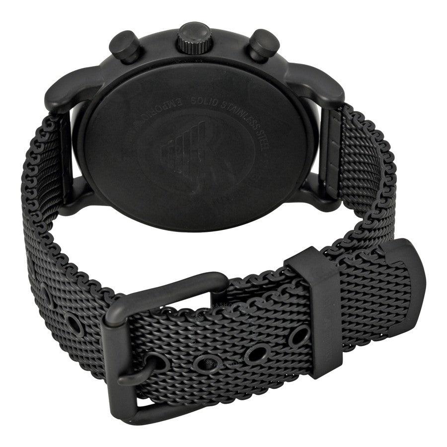 Sport Chronograph AR1968 Black Stainless Steel Quartz Men's Watch - Obeezi.com