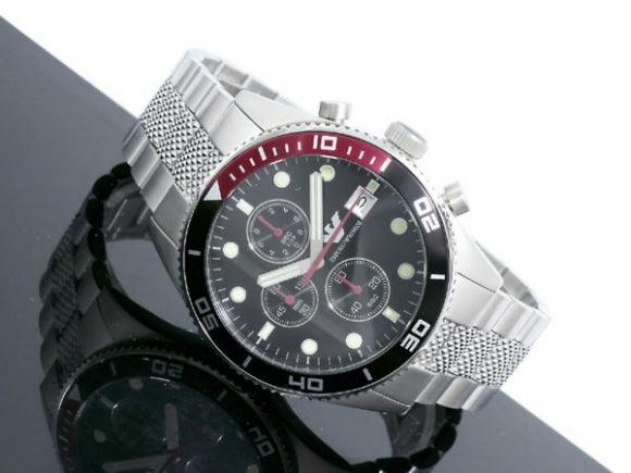 Sport Chronograph Silver Black Dial Mens AR5855 watch - Obeezi.com