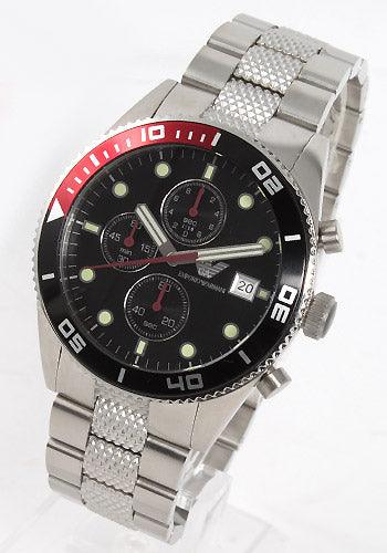 Sport Chronograph Silver Black Dial Mens AR5855 watch - Obeezi.com