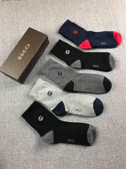 stamp print Black Ash Grey Dark Navyblue socks - Obeezi.com