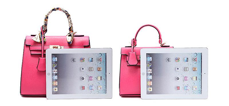 Stunning Padlock Birkin Inspired With Scarf - Green - Obeezi.com