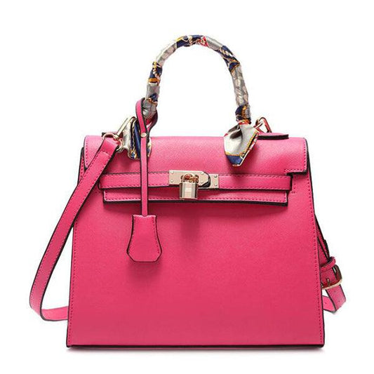 Stunning Padlock Birkin Inspired With Scarf - Pink - Obeezi.com