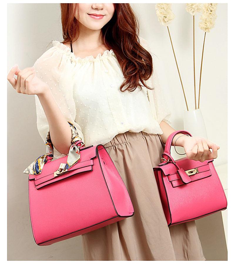 Stunning Padlock Birkin Inspired With Scarf - Pink - Obeezi.com