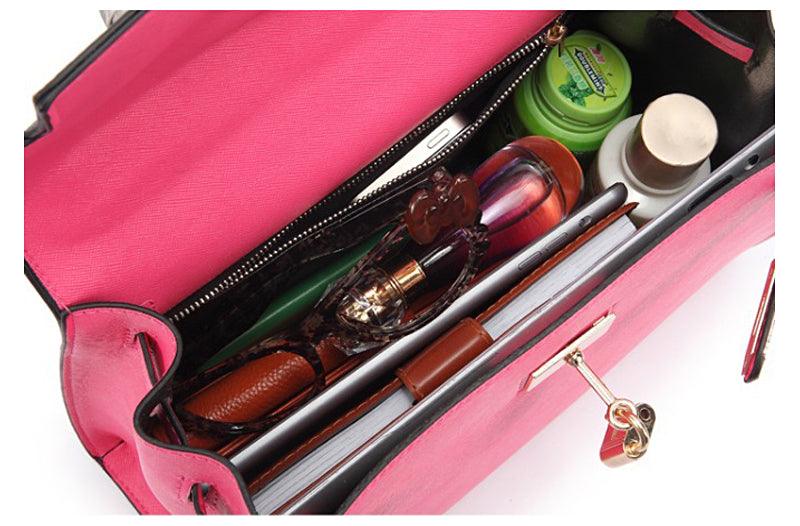 Stunning Padlock Birkin Inspired With Scarf - Pink - Obeezi.com