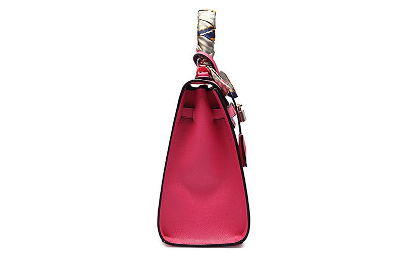 Stunning Padlock Birkin Inspired With Scarf - Pink - Obeezi.com