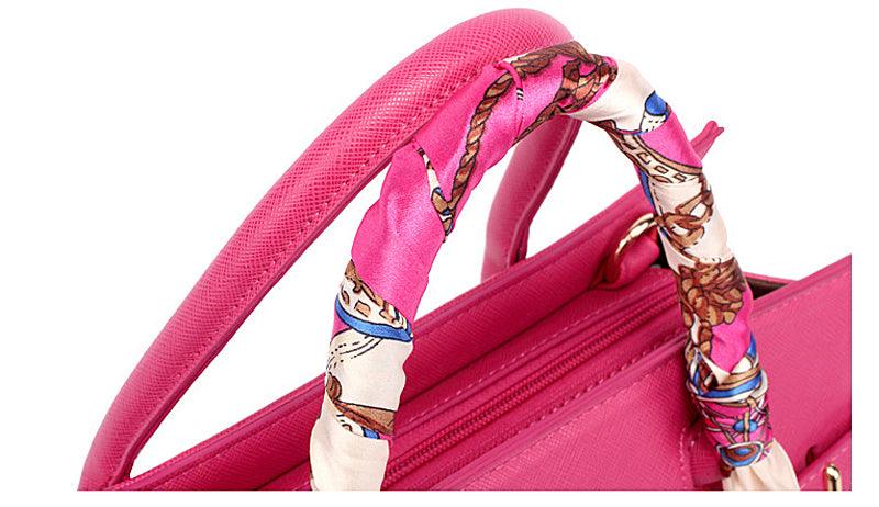 Stunning Padlock Birkin Inspired With Scarf - White - Obeezi.com