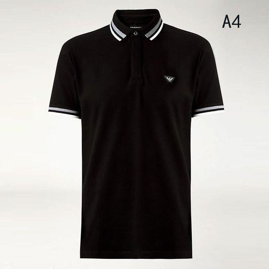 Stylish Collar with Classic Logo Polo Shirt - Black - Obeezi
