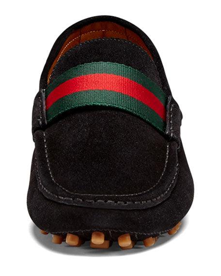 SUEDE NYLON WEB DRIVER BLACK - Obeezi