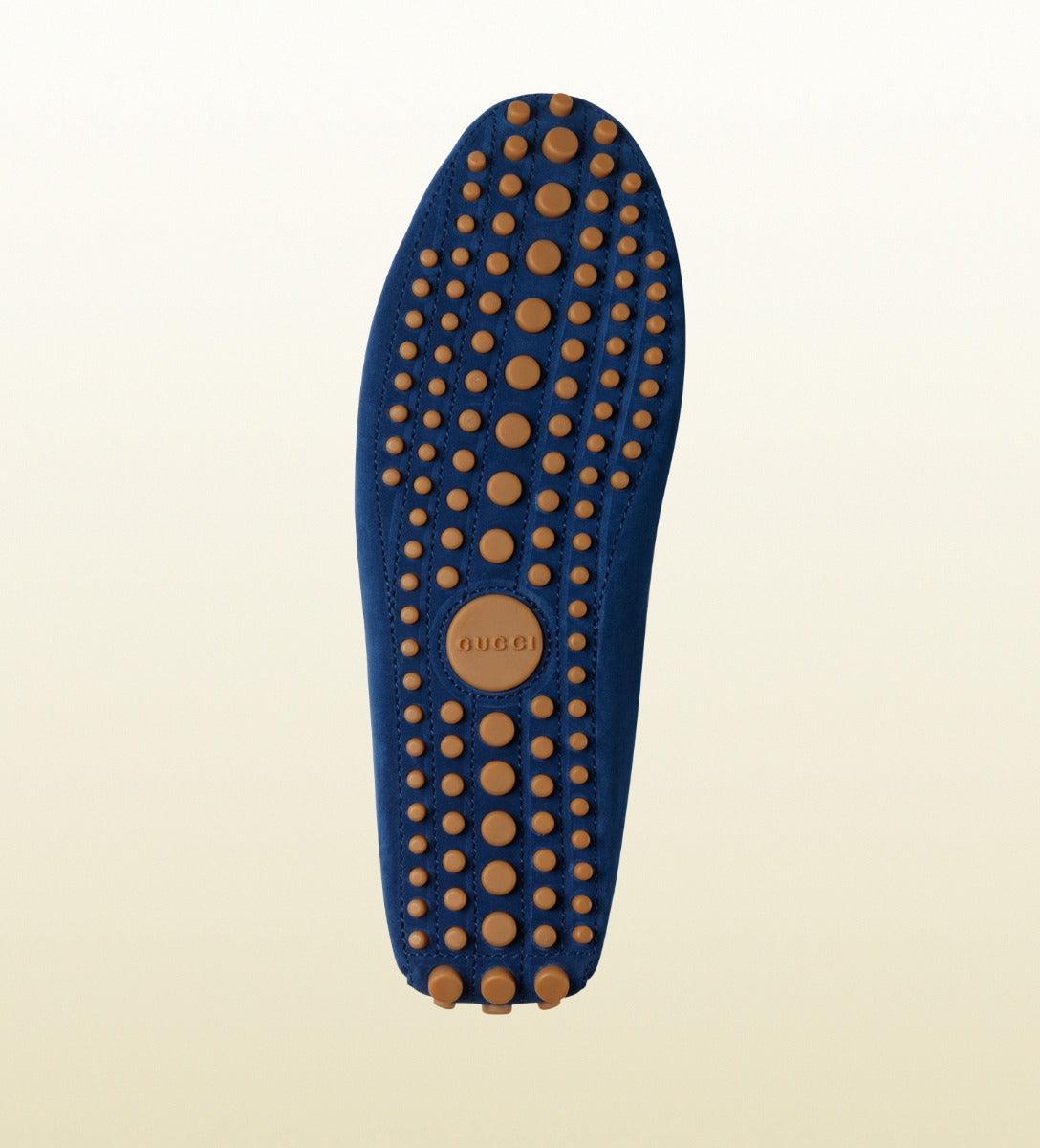 Suede Nylon Web Loafers Blue Shoe - Obeezi