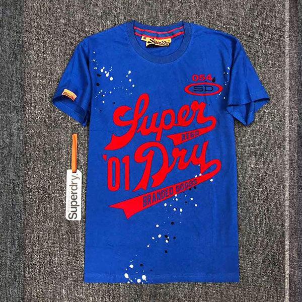 Super Dry 01 Branded Good Men's T-shirt Blue - Obeezi