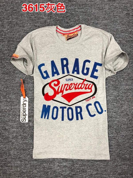 Super Dry Motor com. Grey T Shirt - Obeezi