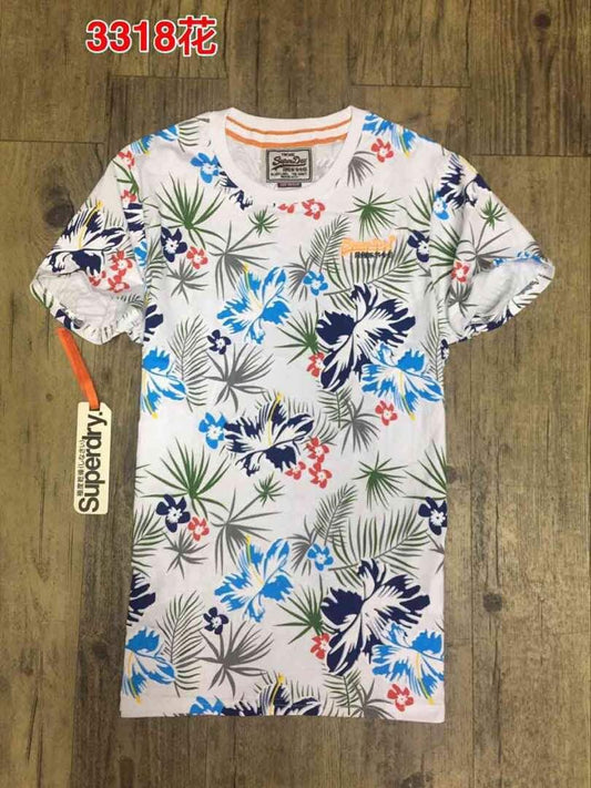 Super Dry Over Print Hawaiian Floral T-shirt White - Obeezi