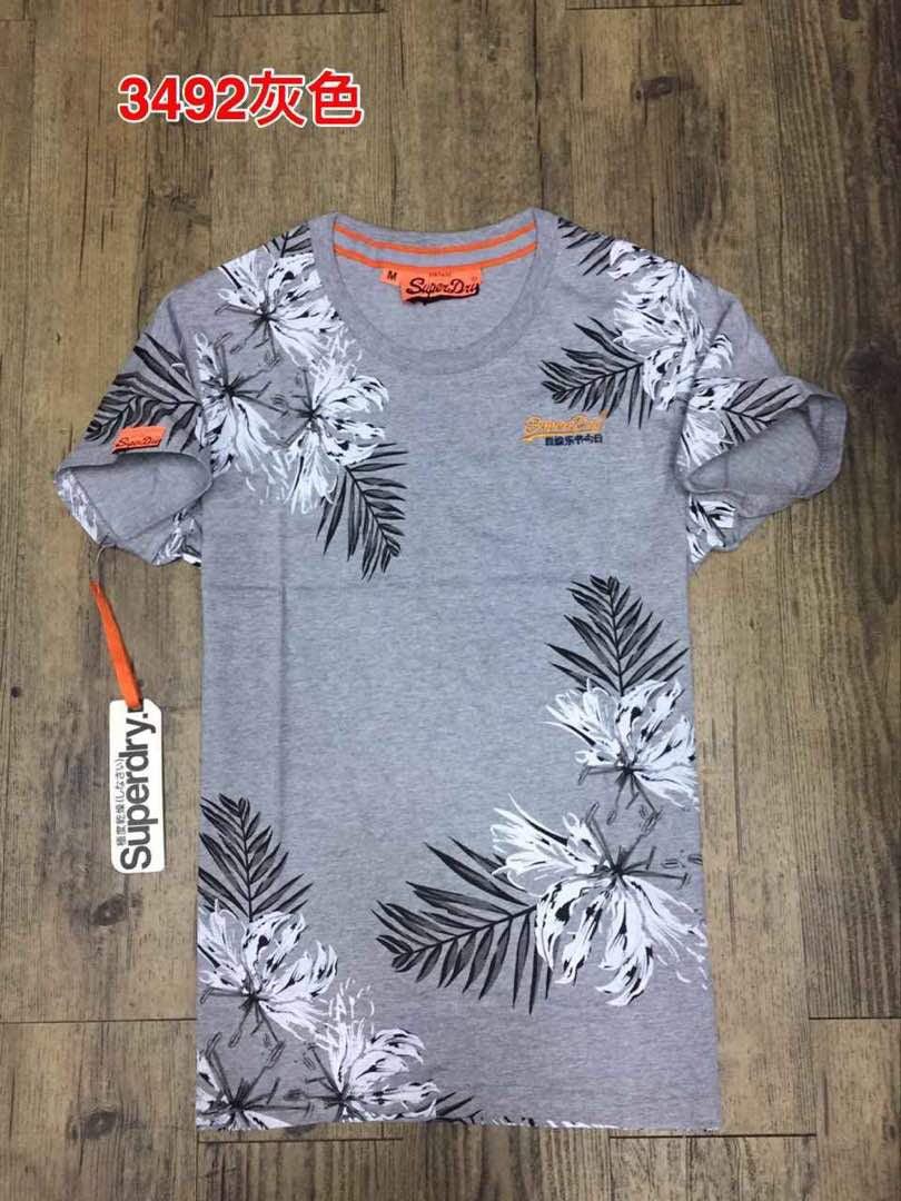 Super Dry Print Hawaiian Floral T-shirt Ash - Obeezi