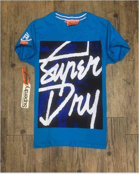 Super Dry Print Patterned T-shirt - Blue - Obeezi